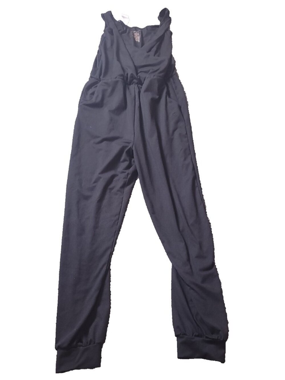 Danskin Jumpsuit Womens SP Small Petite Black Sleeveless Stretch Active